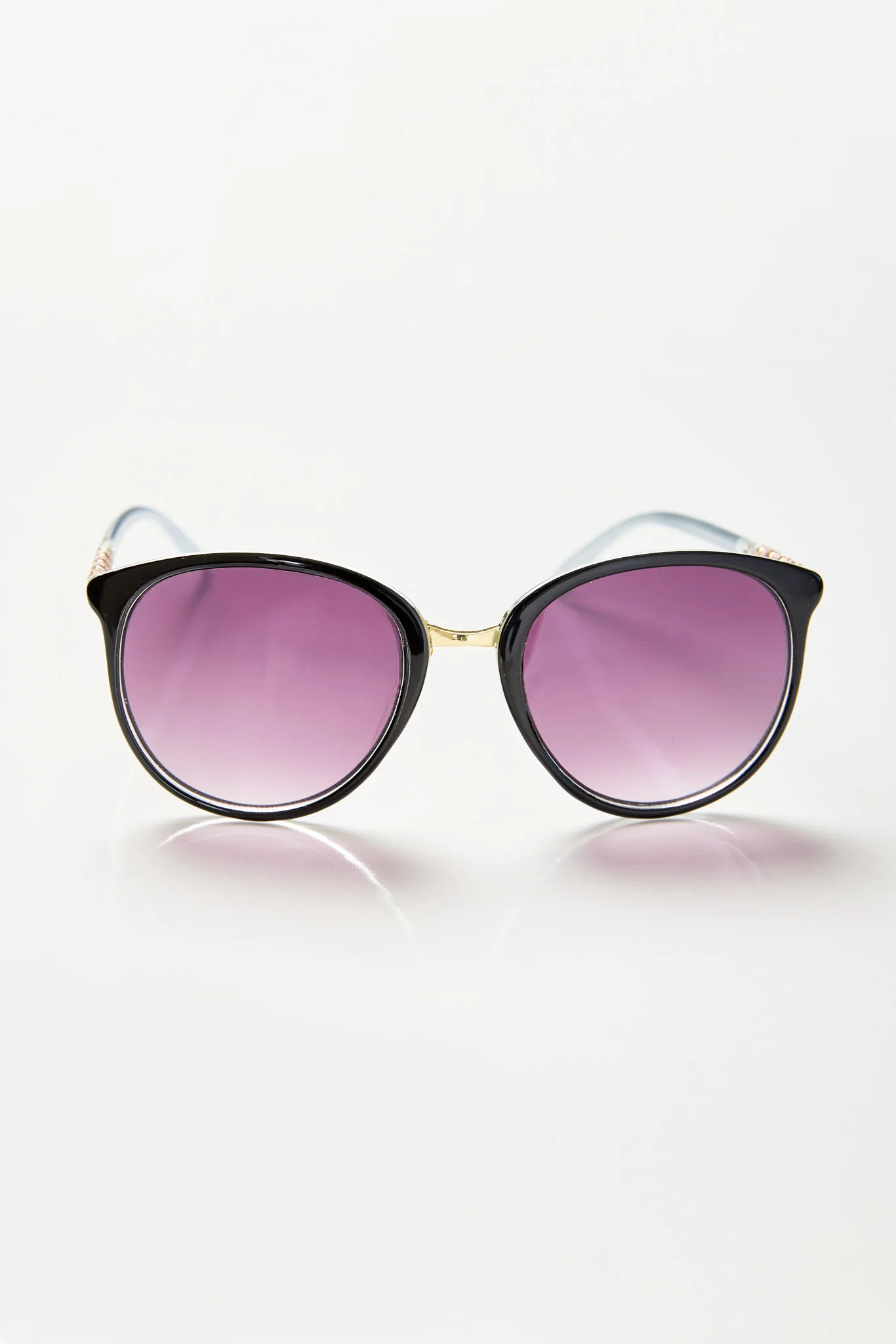 2-Tone Pantos Sunglasses with Glittery Metal Trim - Image 5