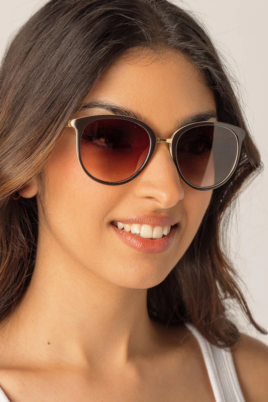 2-Tone Pantos Sunglasses with Glittery Metal Trim - Image 7