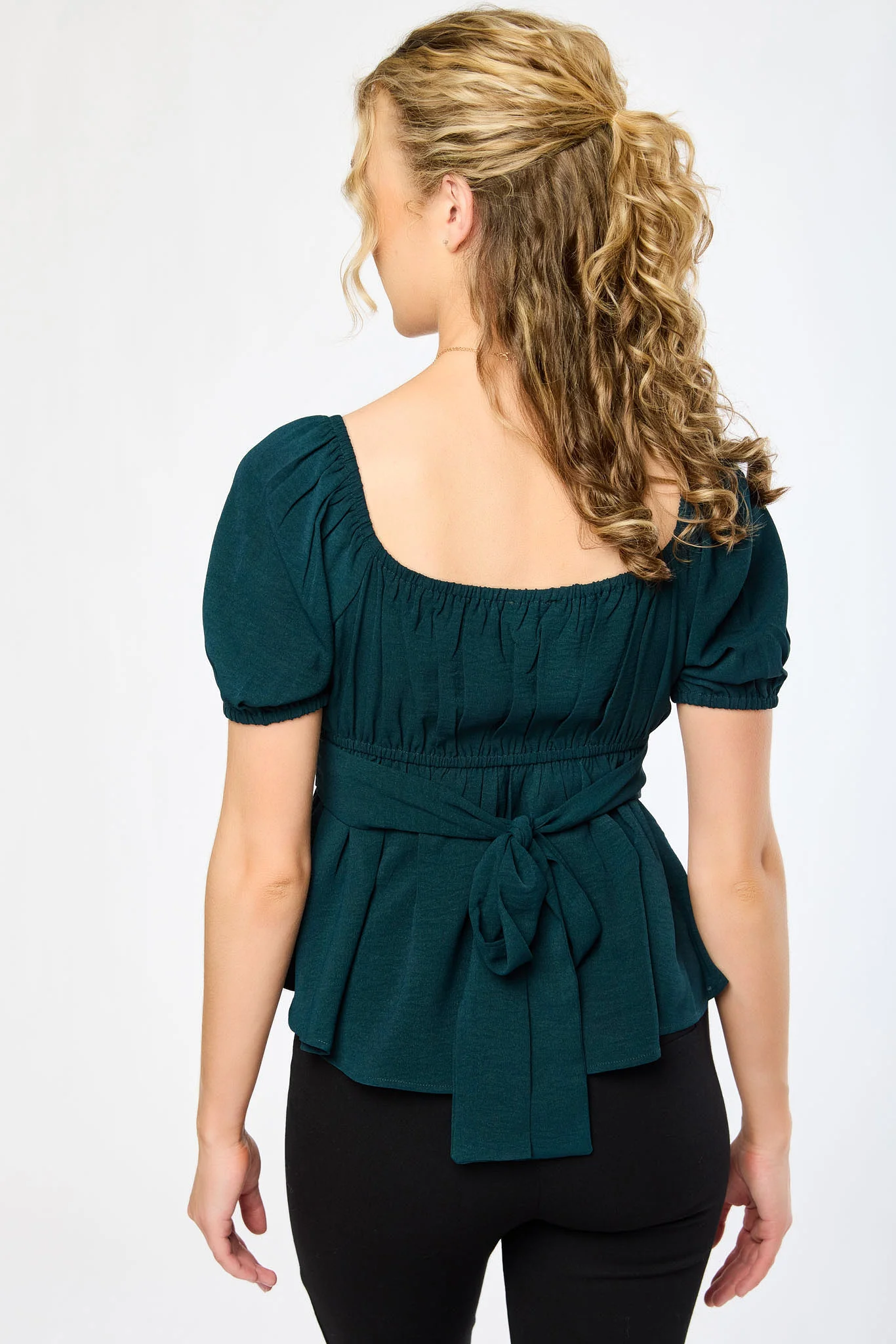 Airflow Short-Sleeve Tie-Back Peasant Top - Image 10