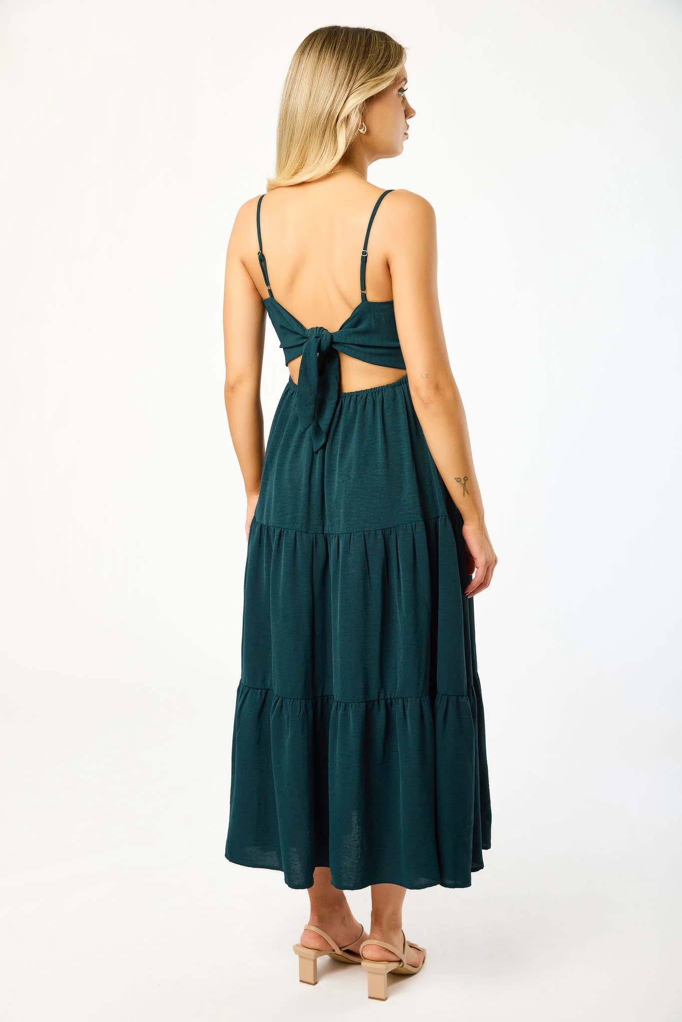 Airflow Sleeveless Tie-Back Tiered Midi Dress - Image 10