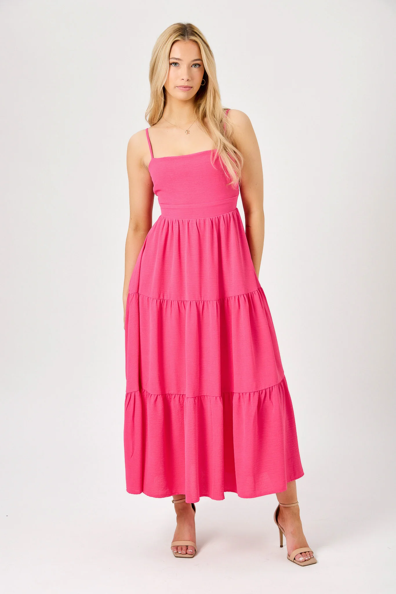 Airflow Sleeveless Tie-Back Tiered Midi Dress - Image 12