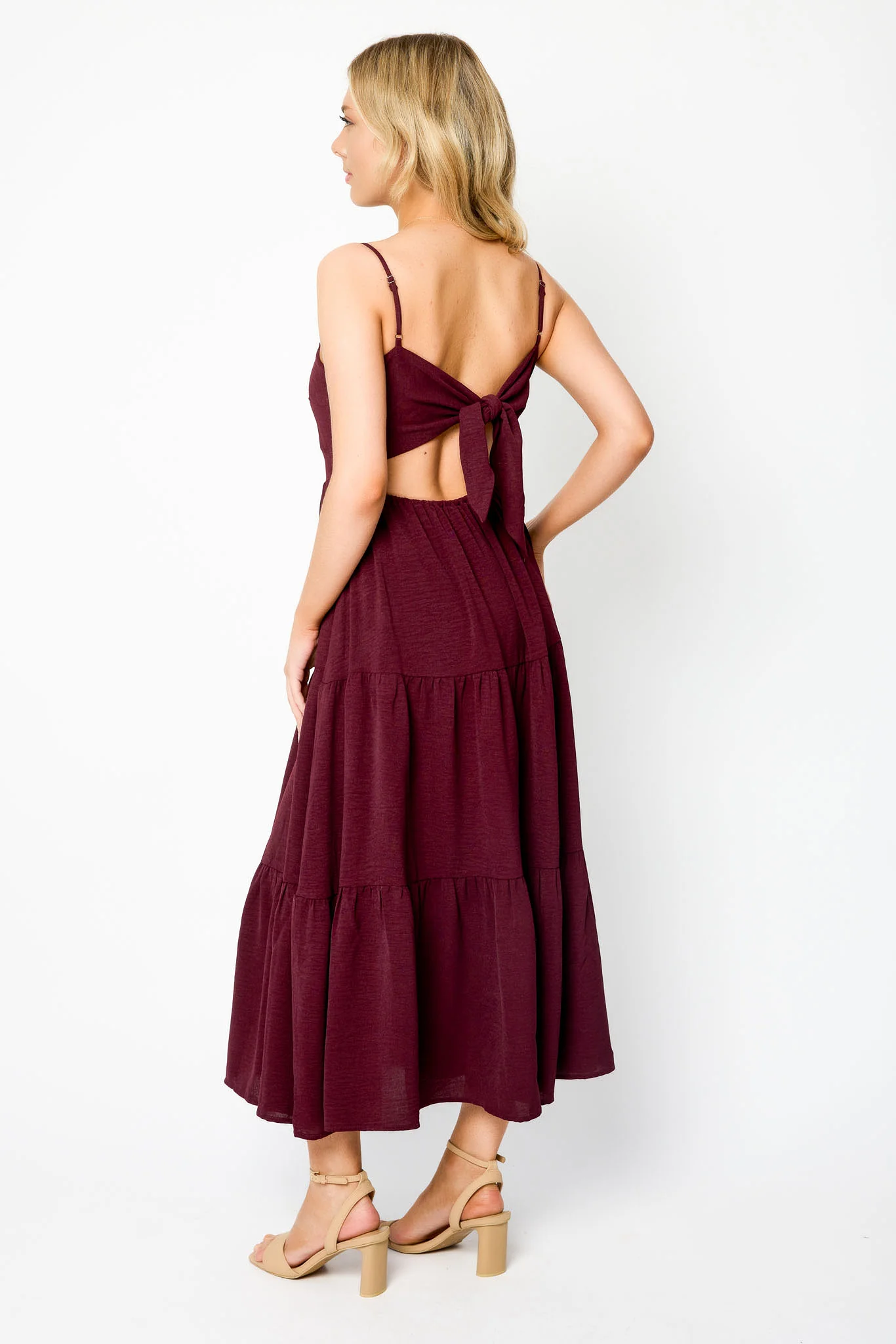 Airflow Sleeveless Tie-Back Tiered Midi Dress - Image 16