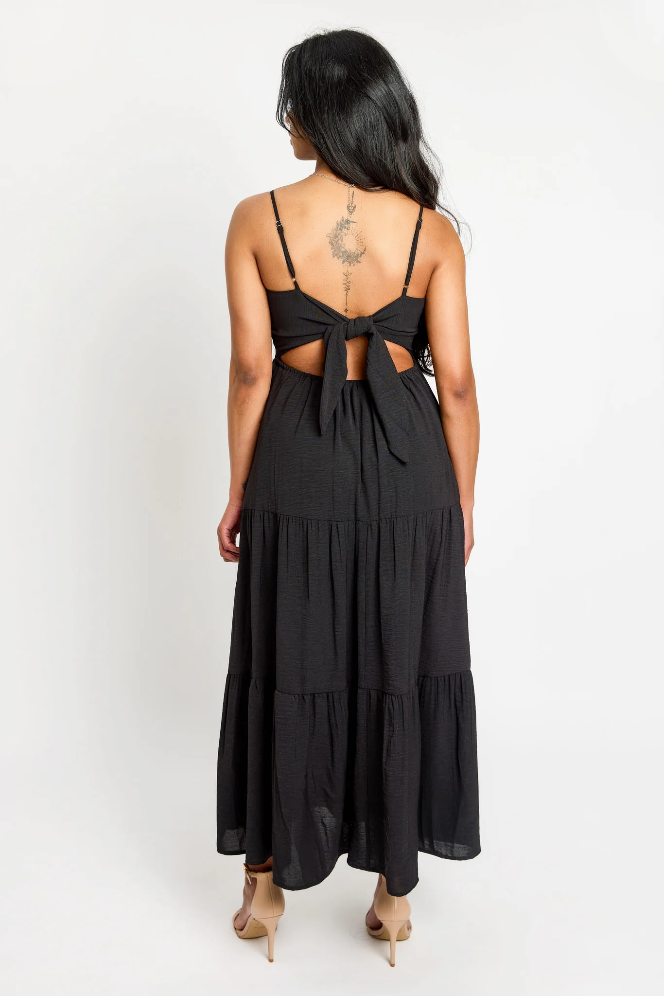 Airflow Sleeveless Tie-Back Tiered Midi Dress - Image 8