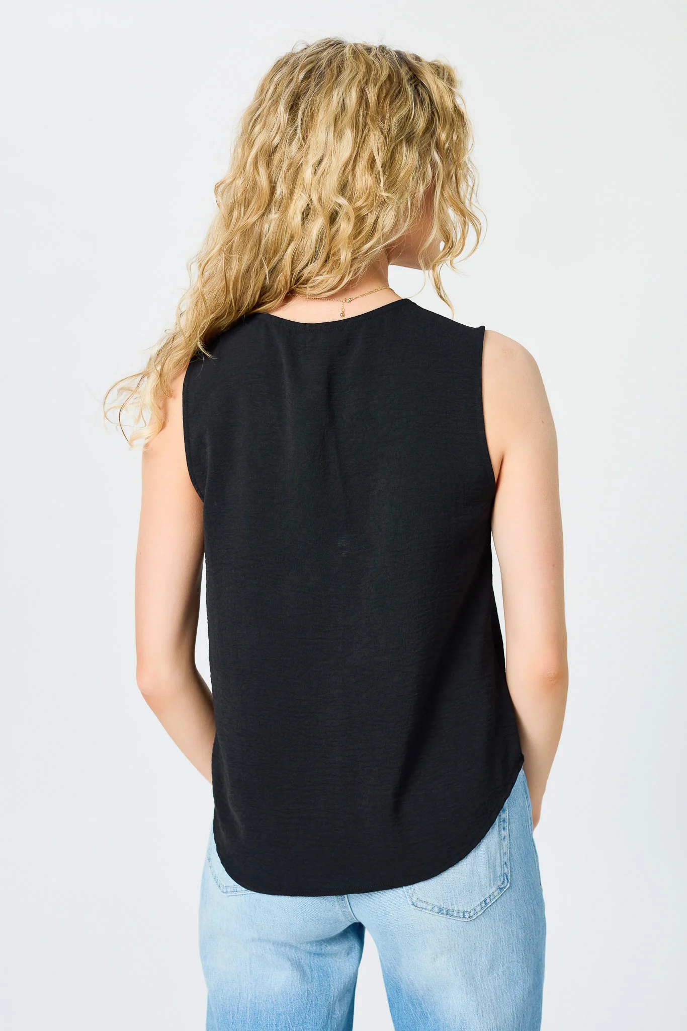 Airflow V-Neck Sleeveless Blouse with Buttons - Image 6
