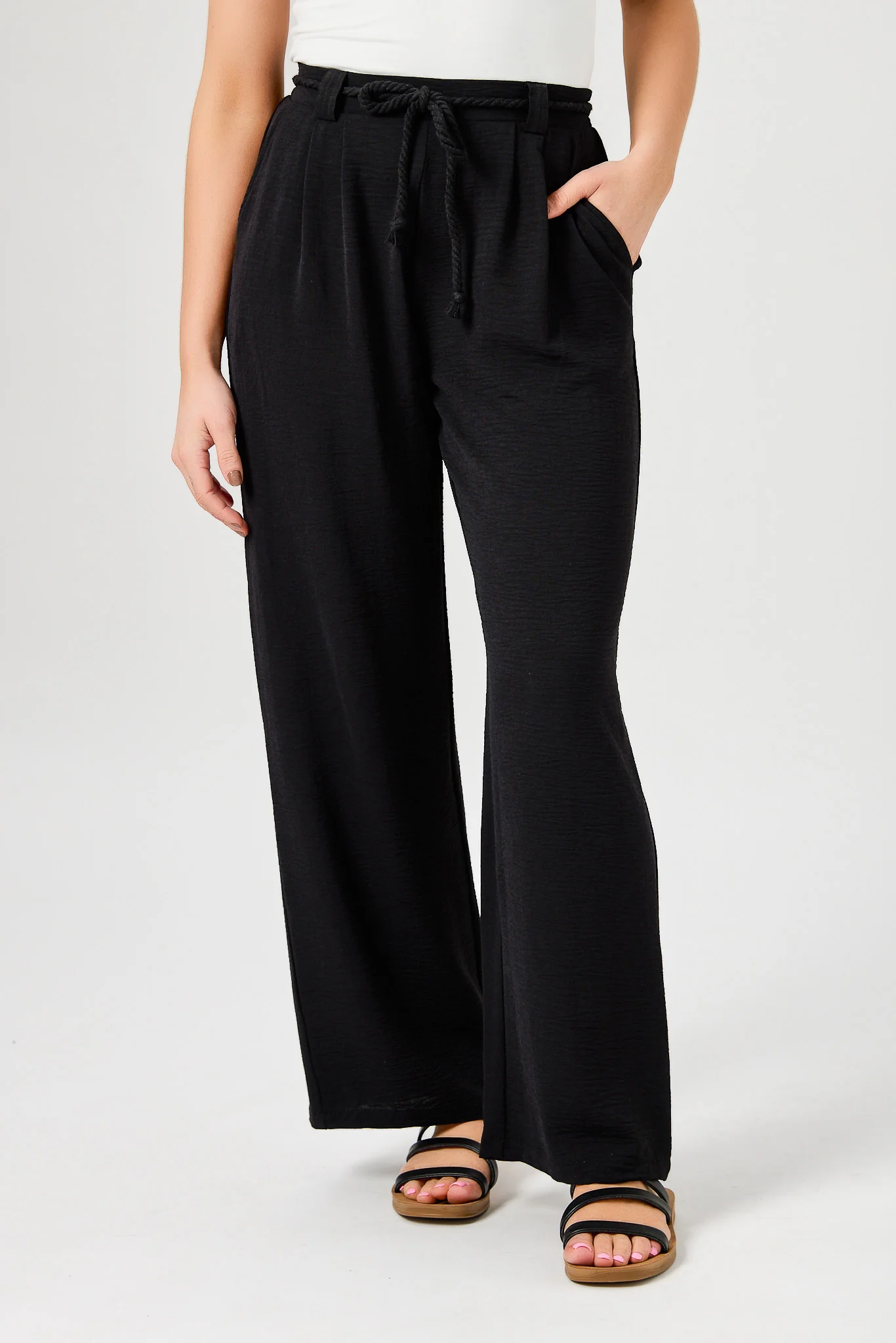 Airflow Wide-Leg Pants with Rope Belt - Image 3