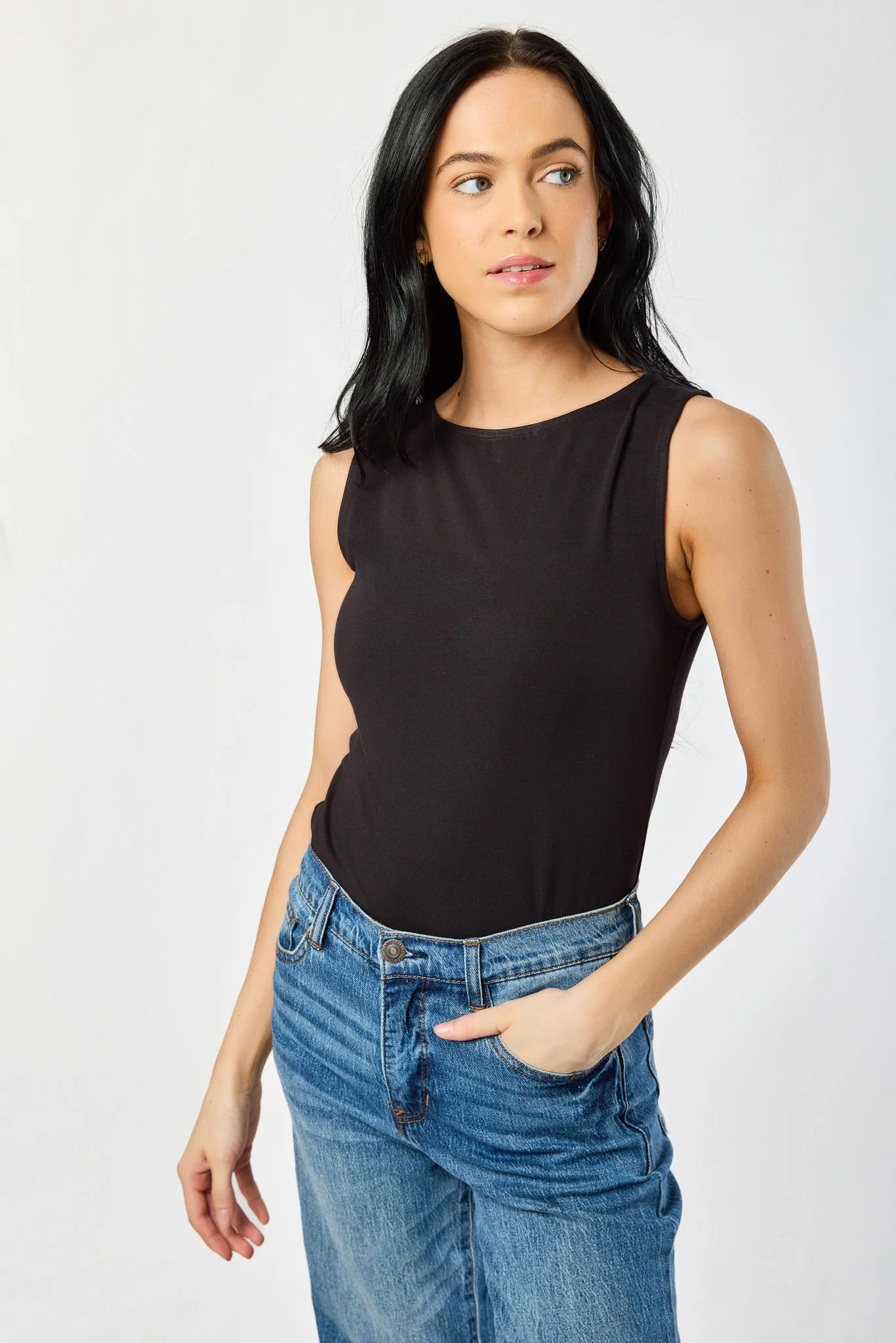 Boat-Neck Sleeveless Tee - Image 5