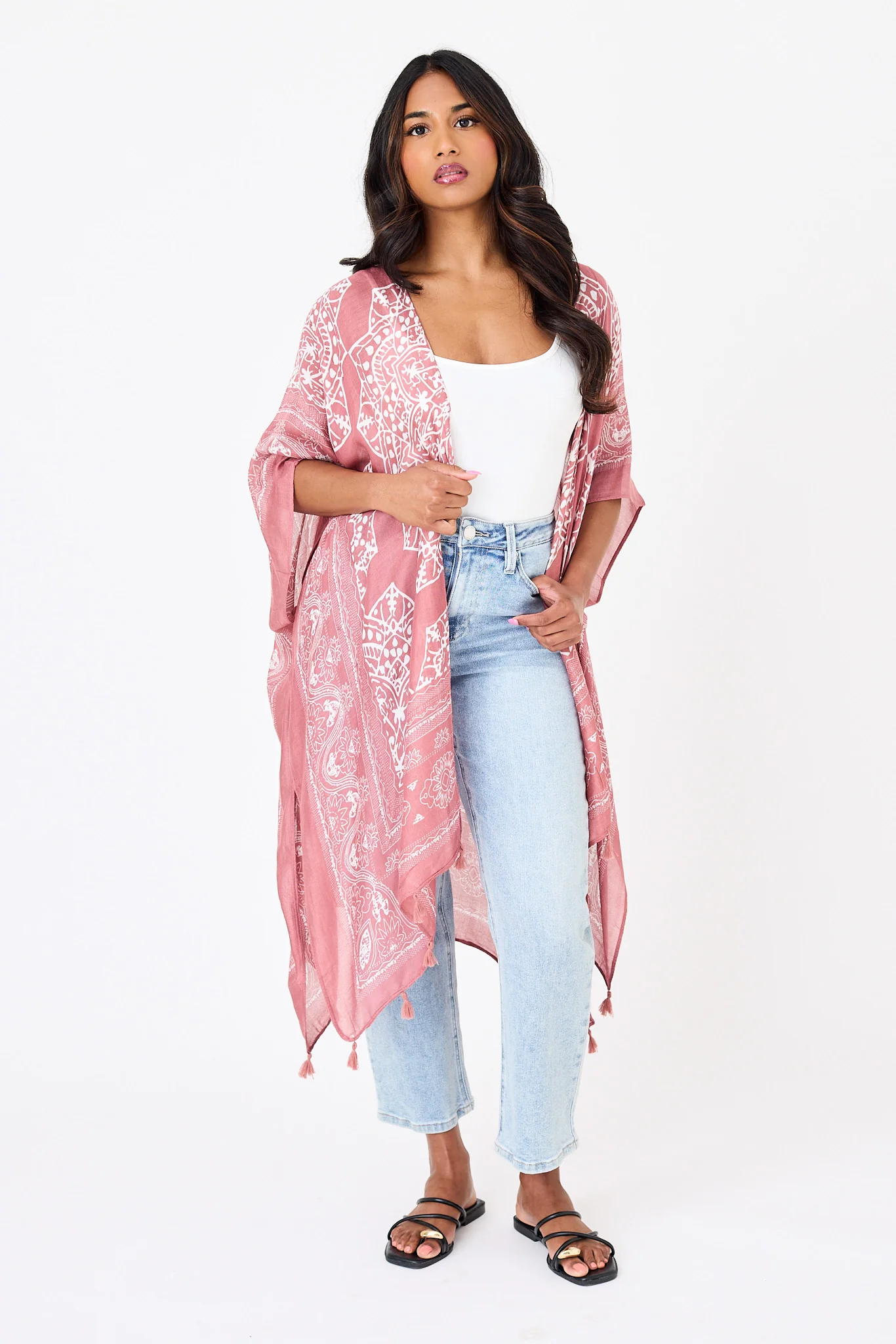 Bohemian Inspired Tassel Kimono - Image 3