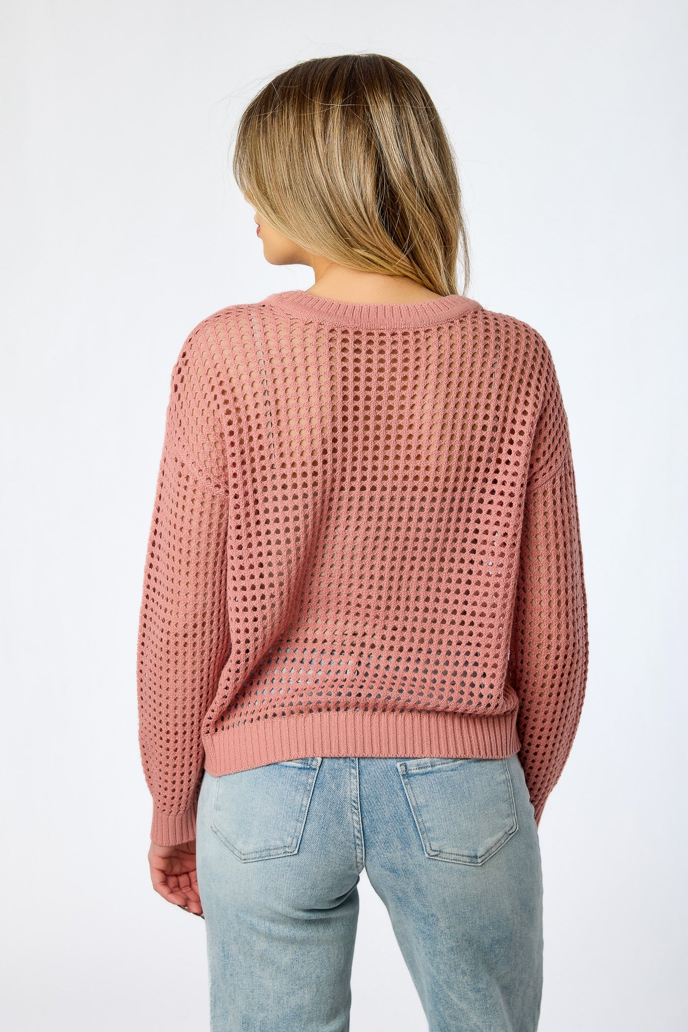 Breezy Style Crewneck Crochet Sweater - Image 5