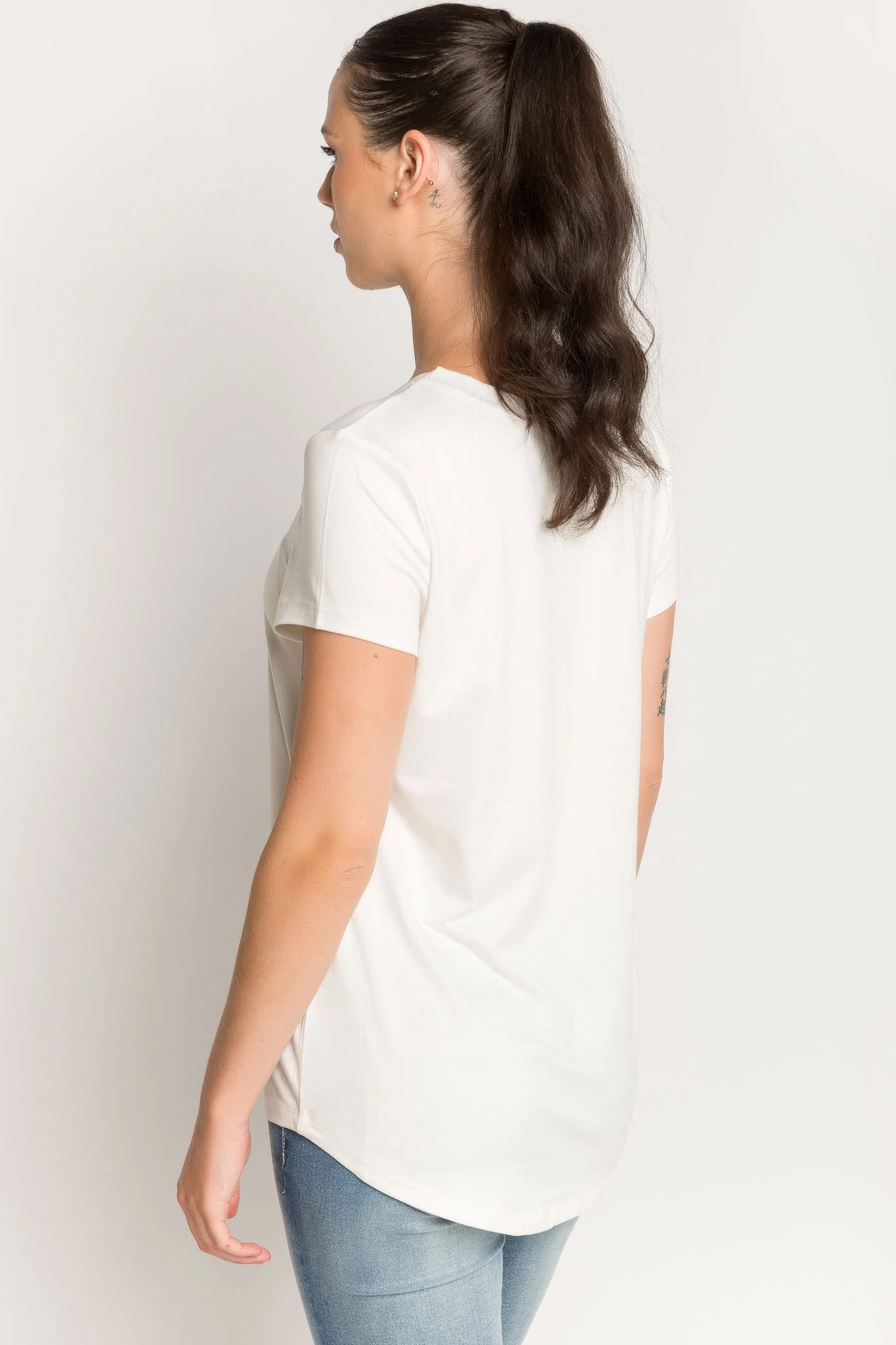 Brushed Cap Sleeve Scoopneck T-Shirt - Image 4