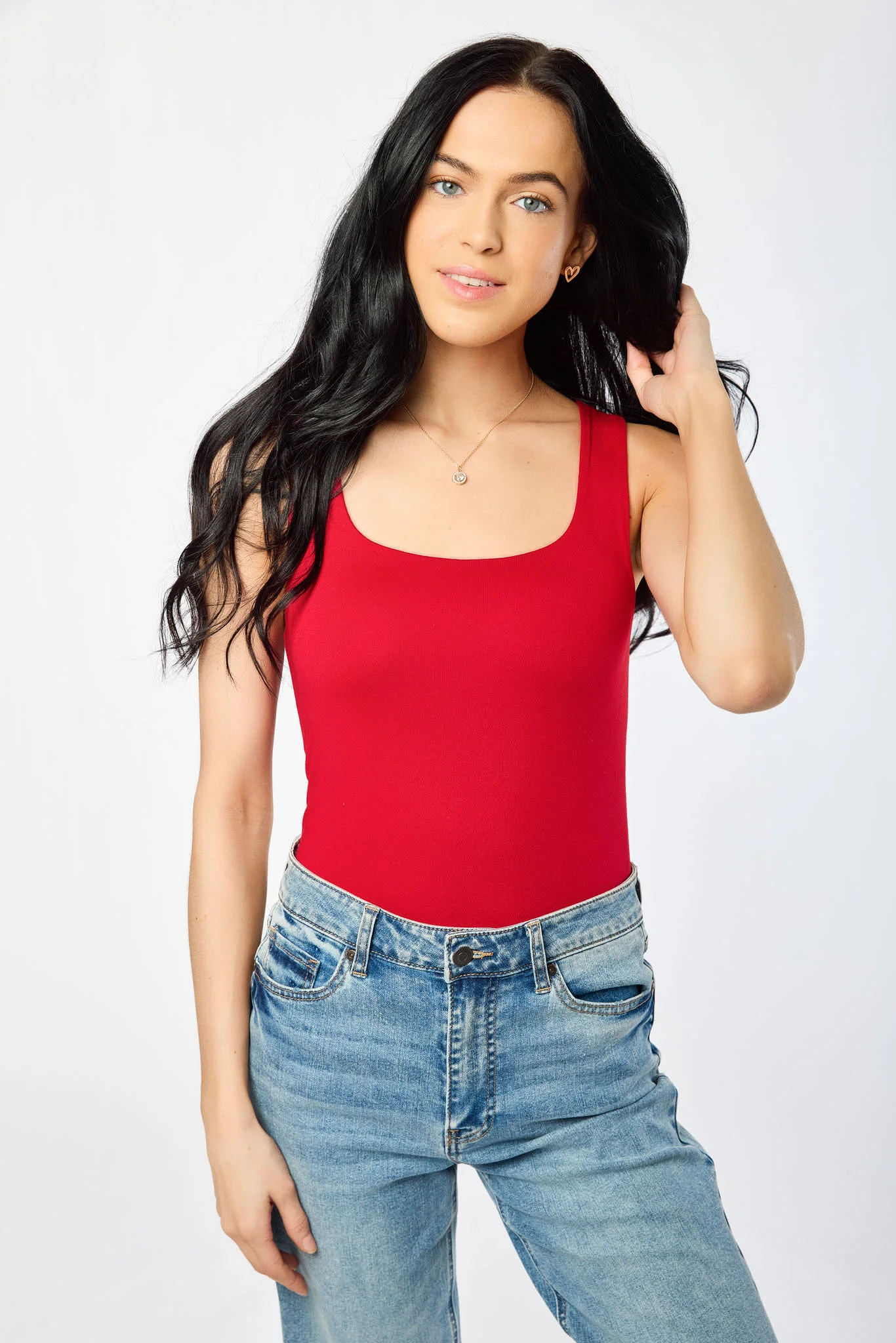 Brushed Double Layer Square Neck Tank - Image 8