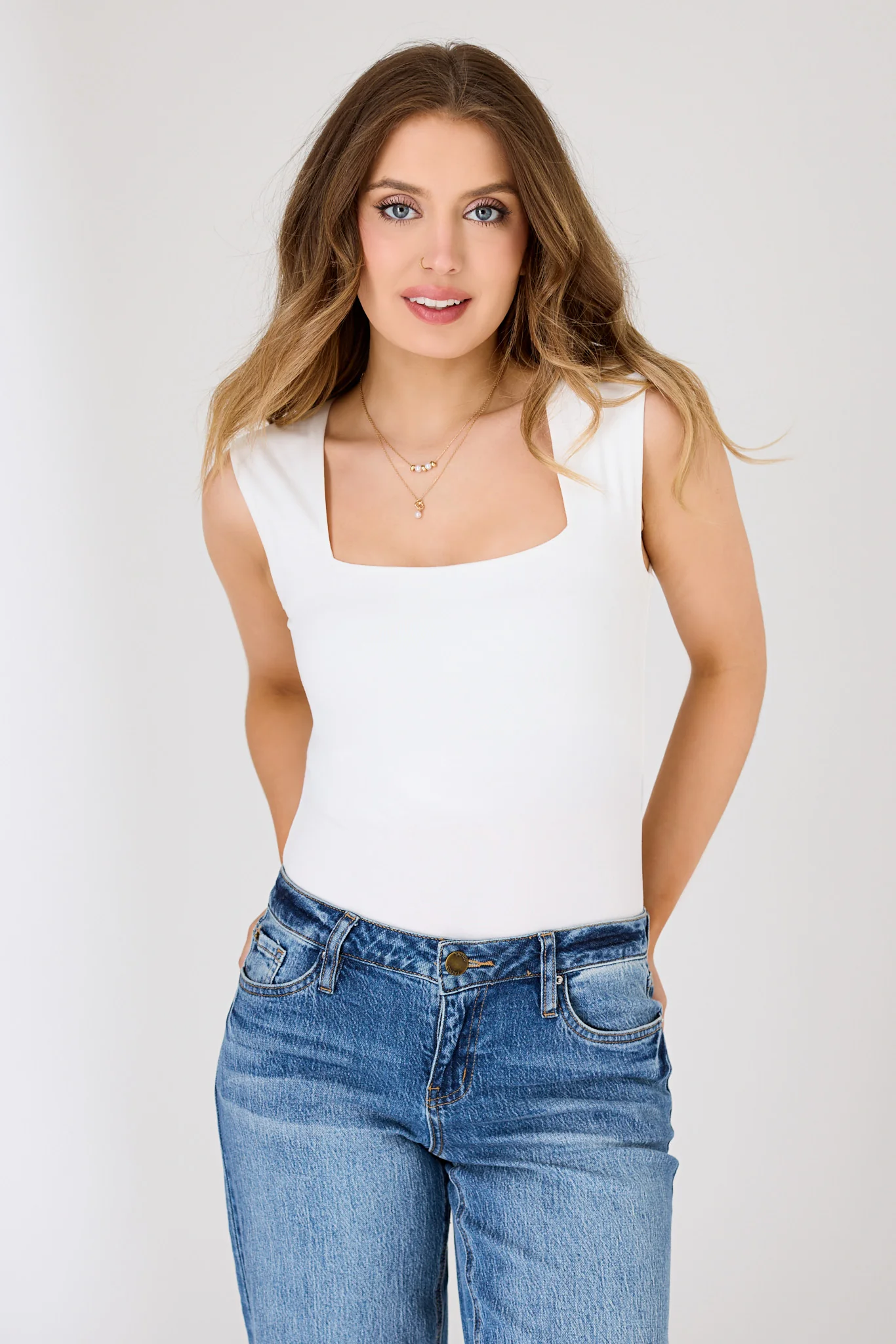 Brushed DTY Square-Neck Bodysuit - Image 5