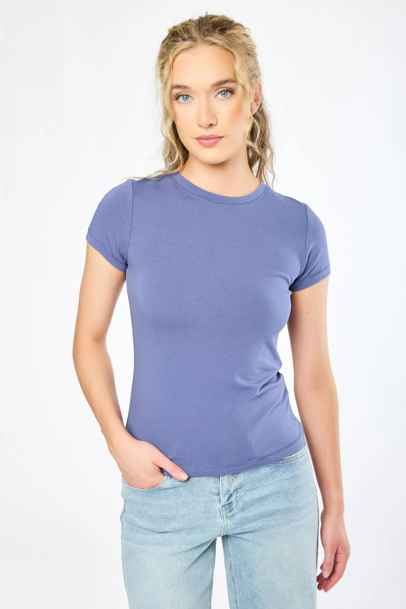 Cap-Sleeve Crew-Neck Tee - Image 12