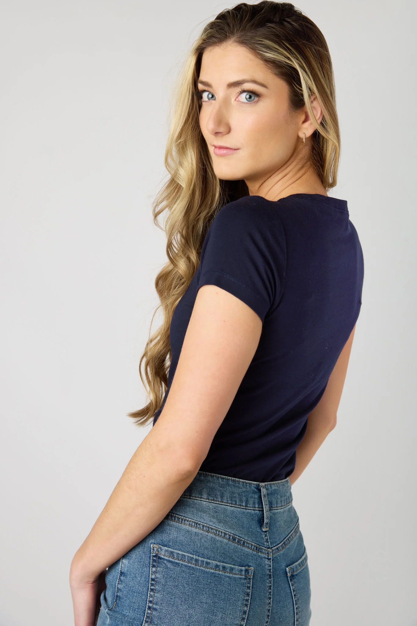 Cap-Sleeve Crew-Neck Tee - Image 8