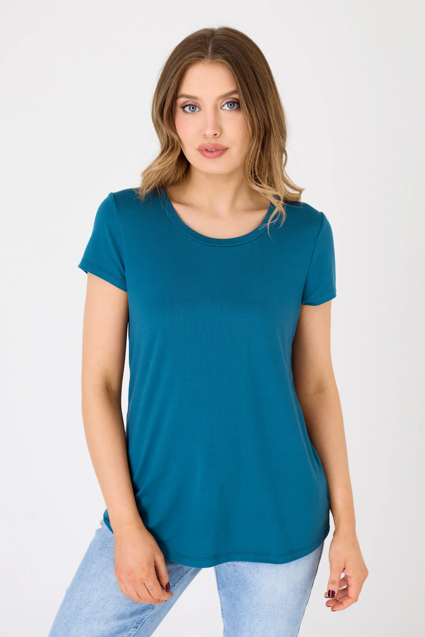 Cap-Sleeve Scoopneck Tee - Image 7