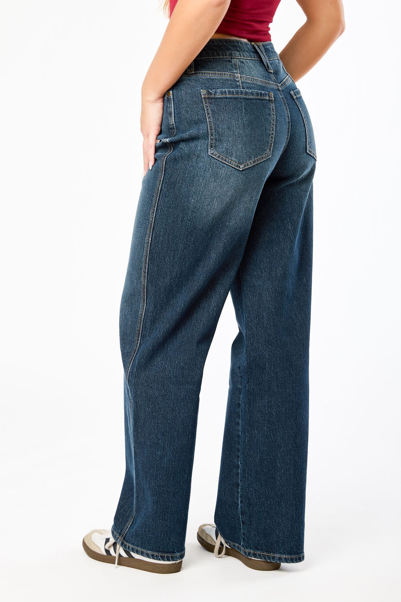 Celebrity Pink Dark Wash High-Rise Wide-Leg Jean - Image 3