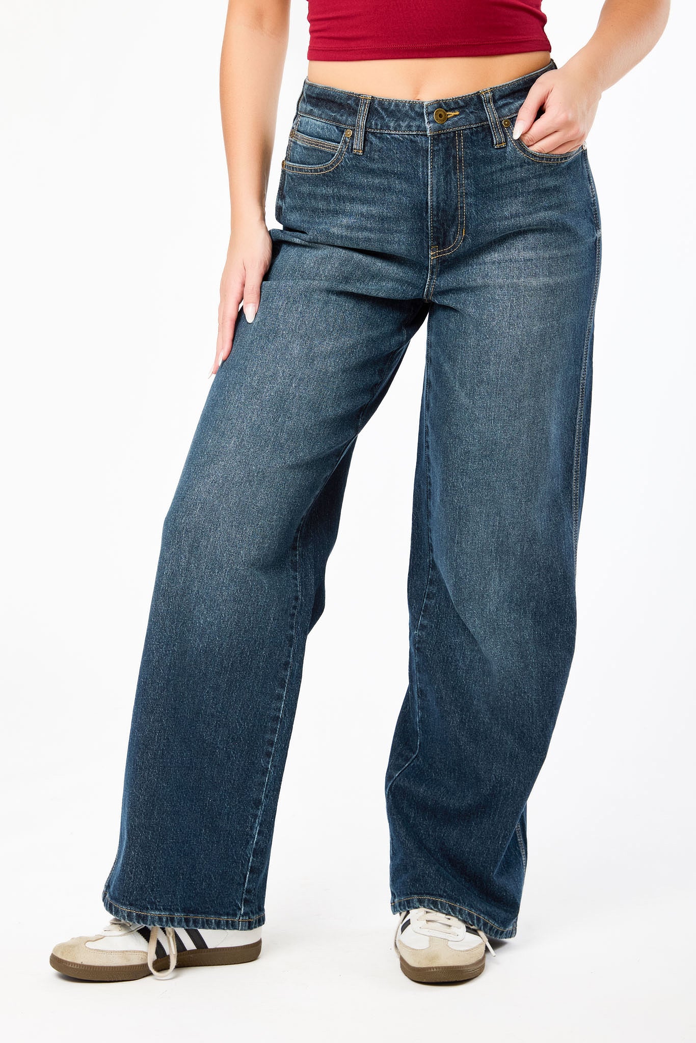 Celebrity Pink Dark Wash High-Rise Wide-Leg Jean - Image 4