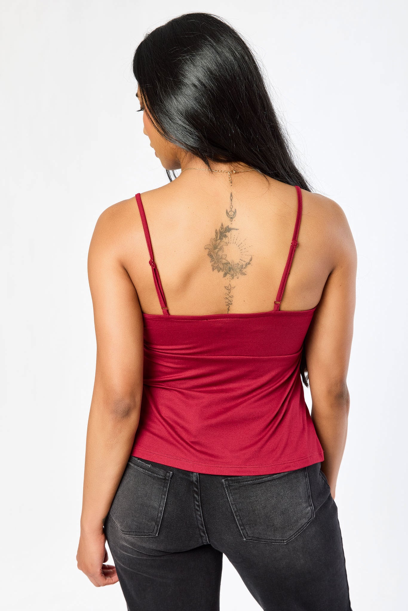 Cinched Bust Spaghetti Strap Babydoll Top - Image 6