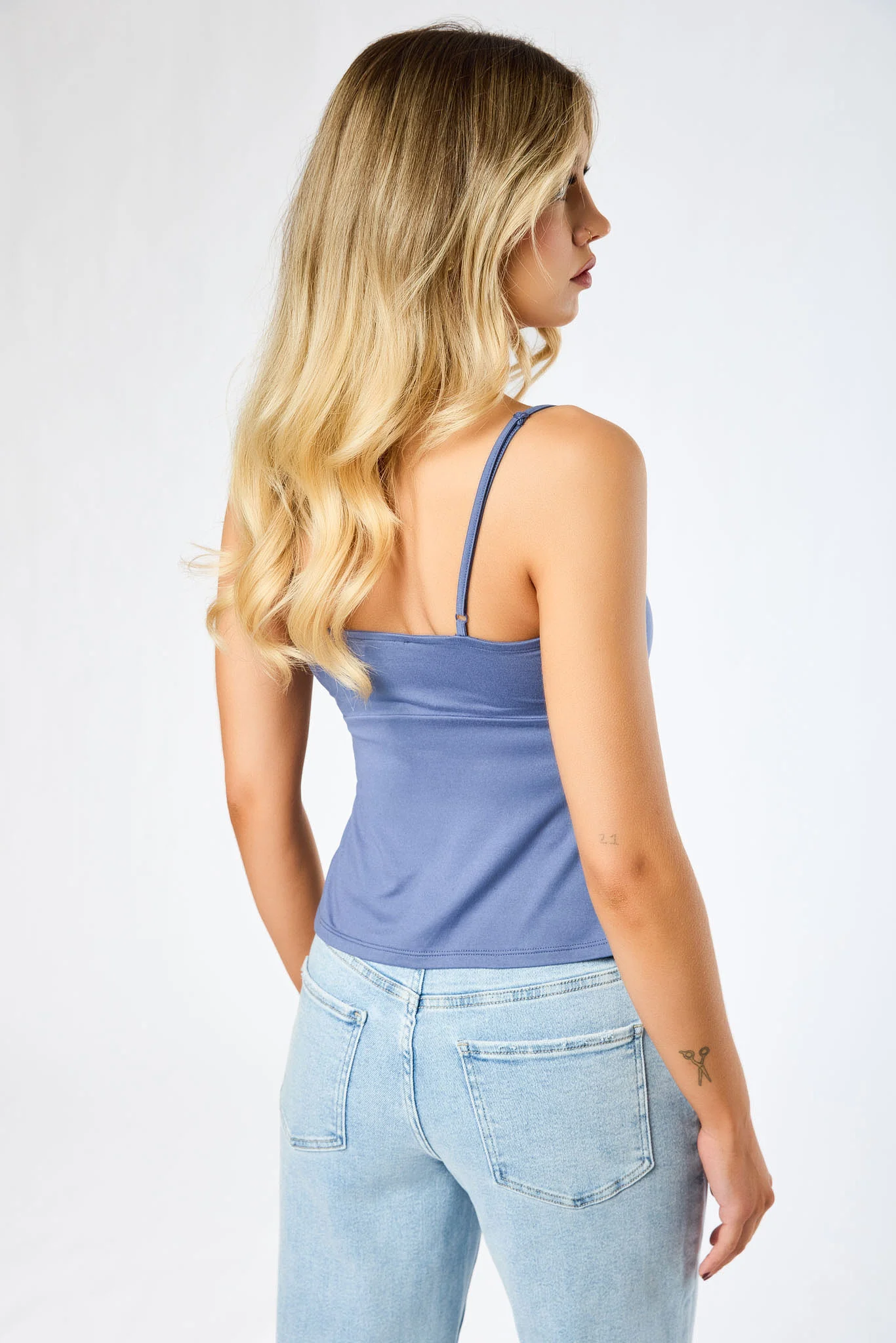 Cinched Bust Spaghetti Strap Babydoll Top - Image 8