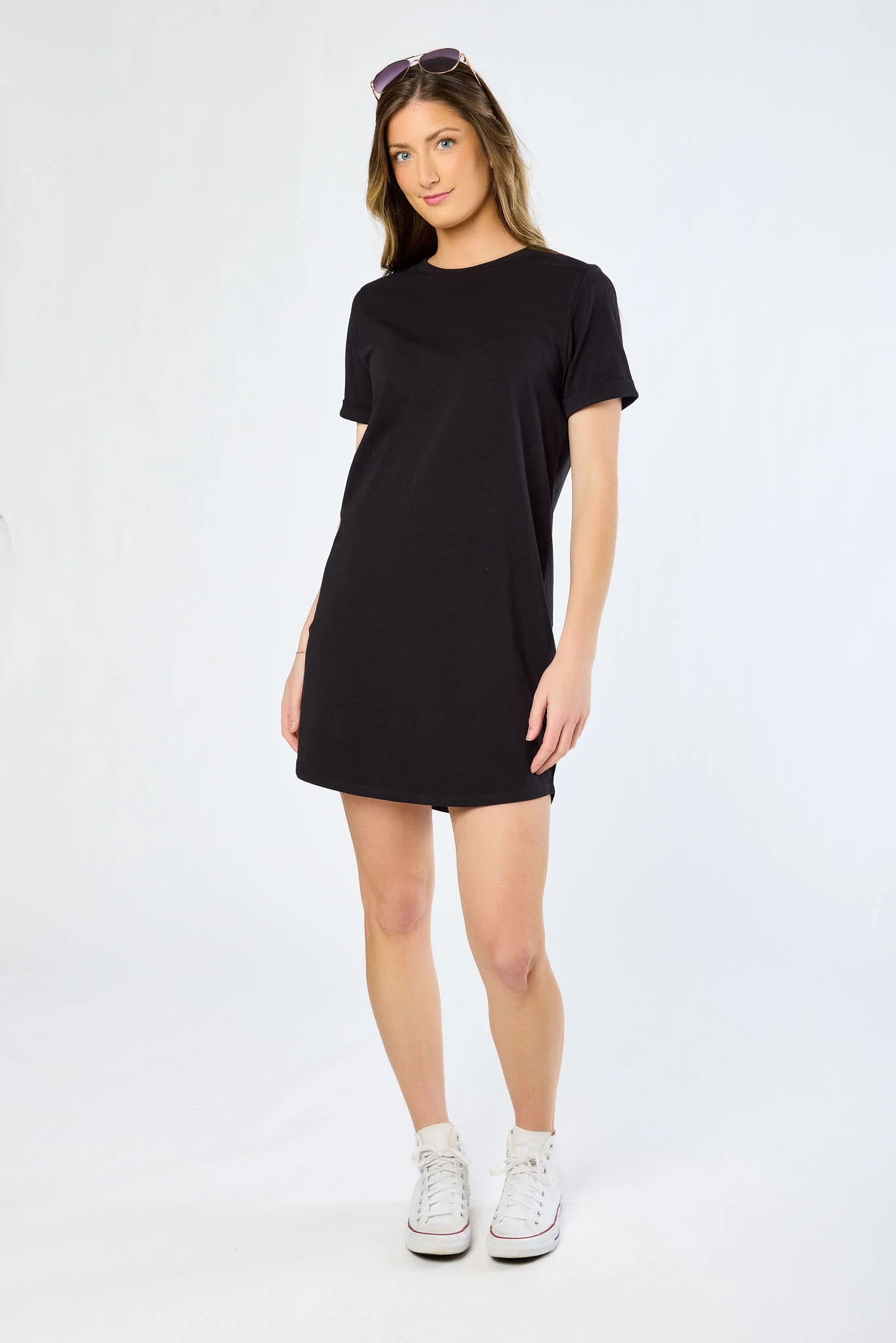 Crew-Neck Short-Sleeve T-Shirt Dress - Image 3