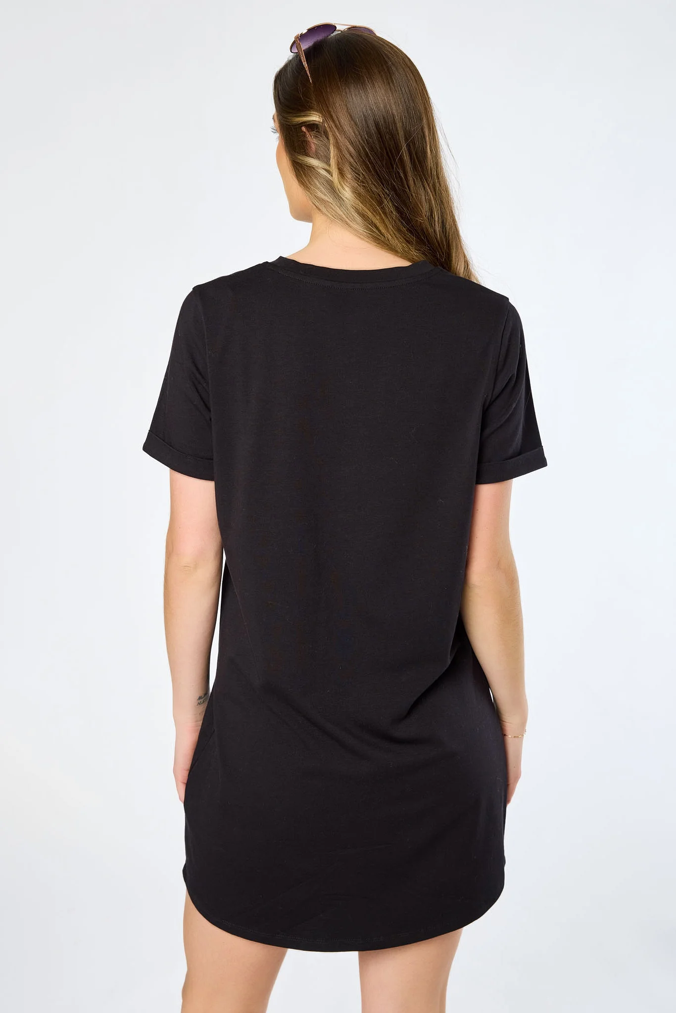 Crew-Neck Short-Sleeve T-Shirt Dress - Image 4