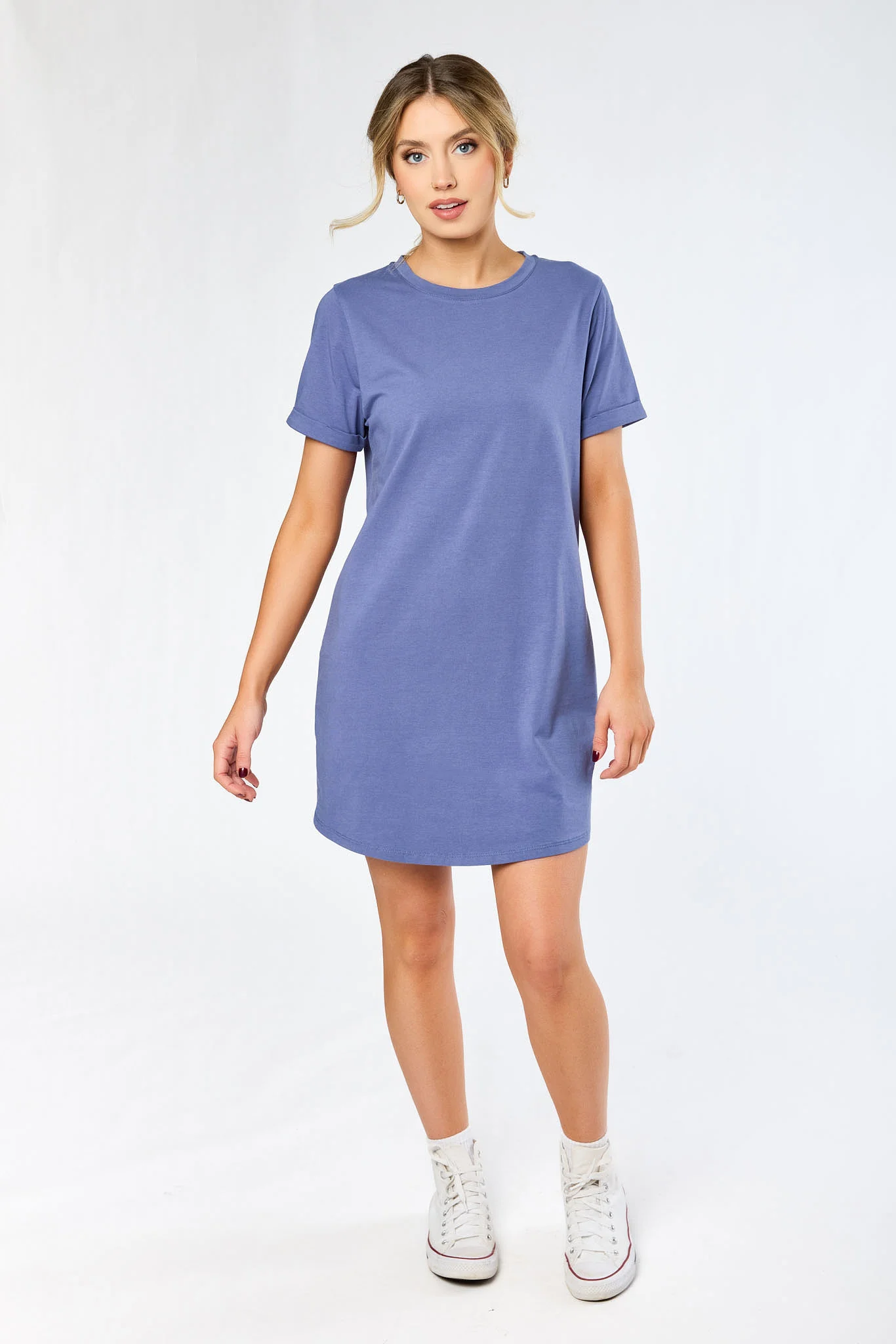 Crew-Neck Short-Sleeve T-Shirt Dress - Image 6