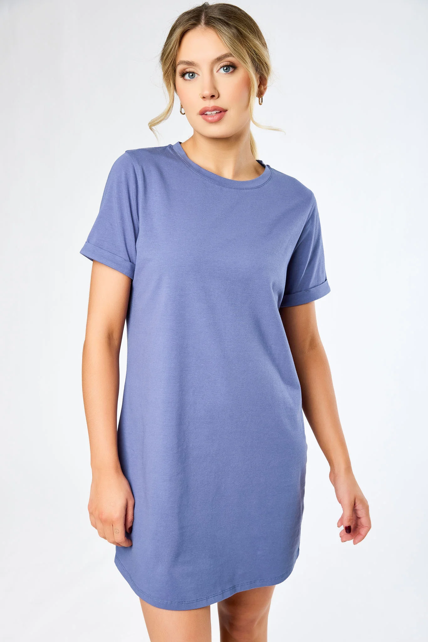 Crew-Neck Short-Sleeve T-Shirt Dress - Image 7