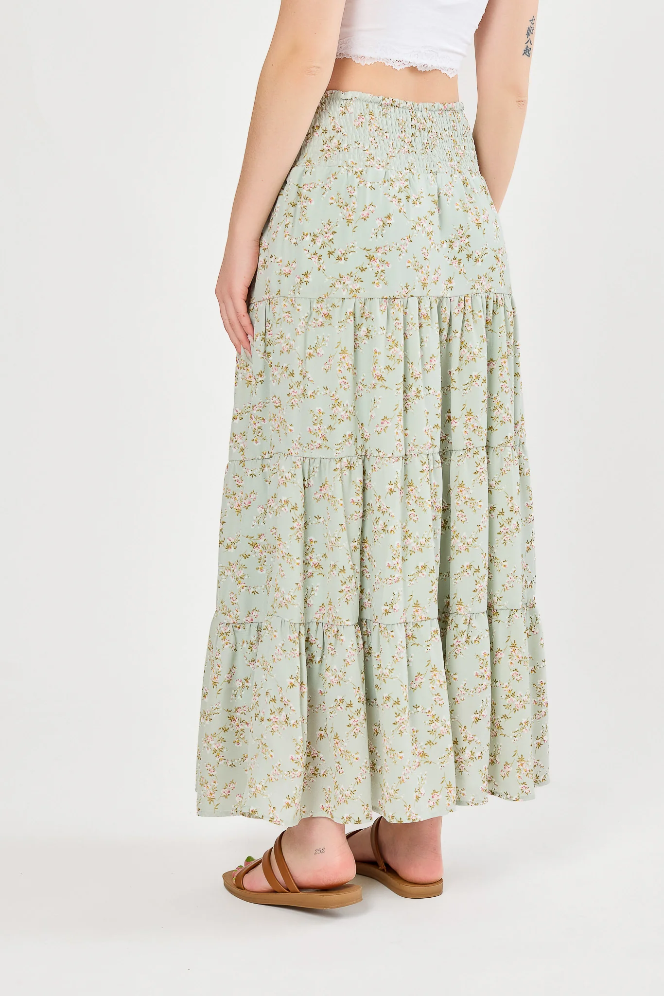 Ditsy Print Tiered Maxi Skirt - Image 2