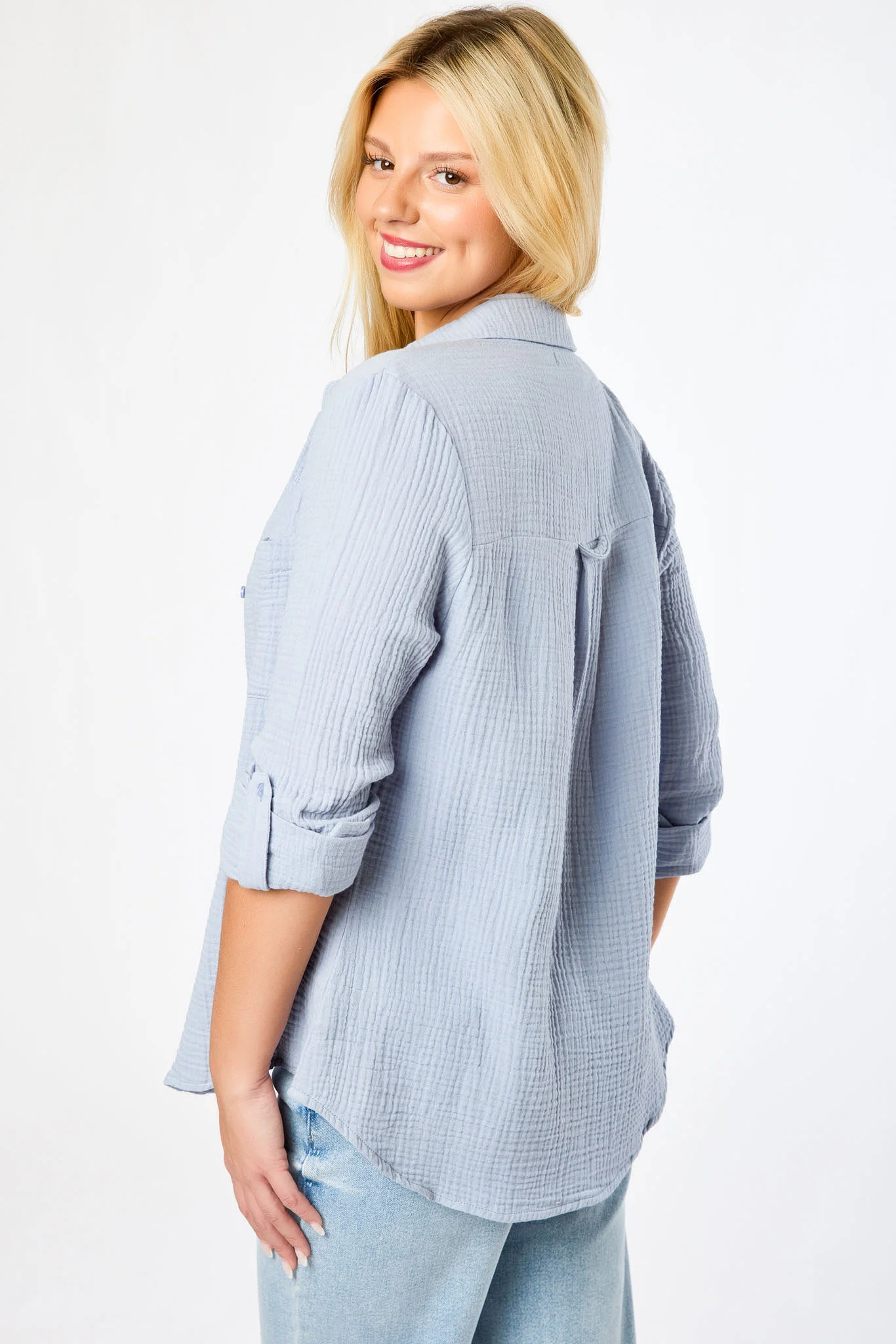 Double Cotton Long Sleeve Shirt - Image 4
