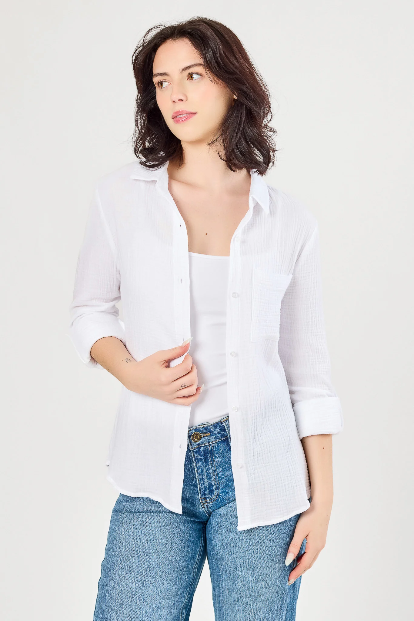 Double Cotton Long Sleeve Shirt - Image 8