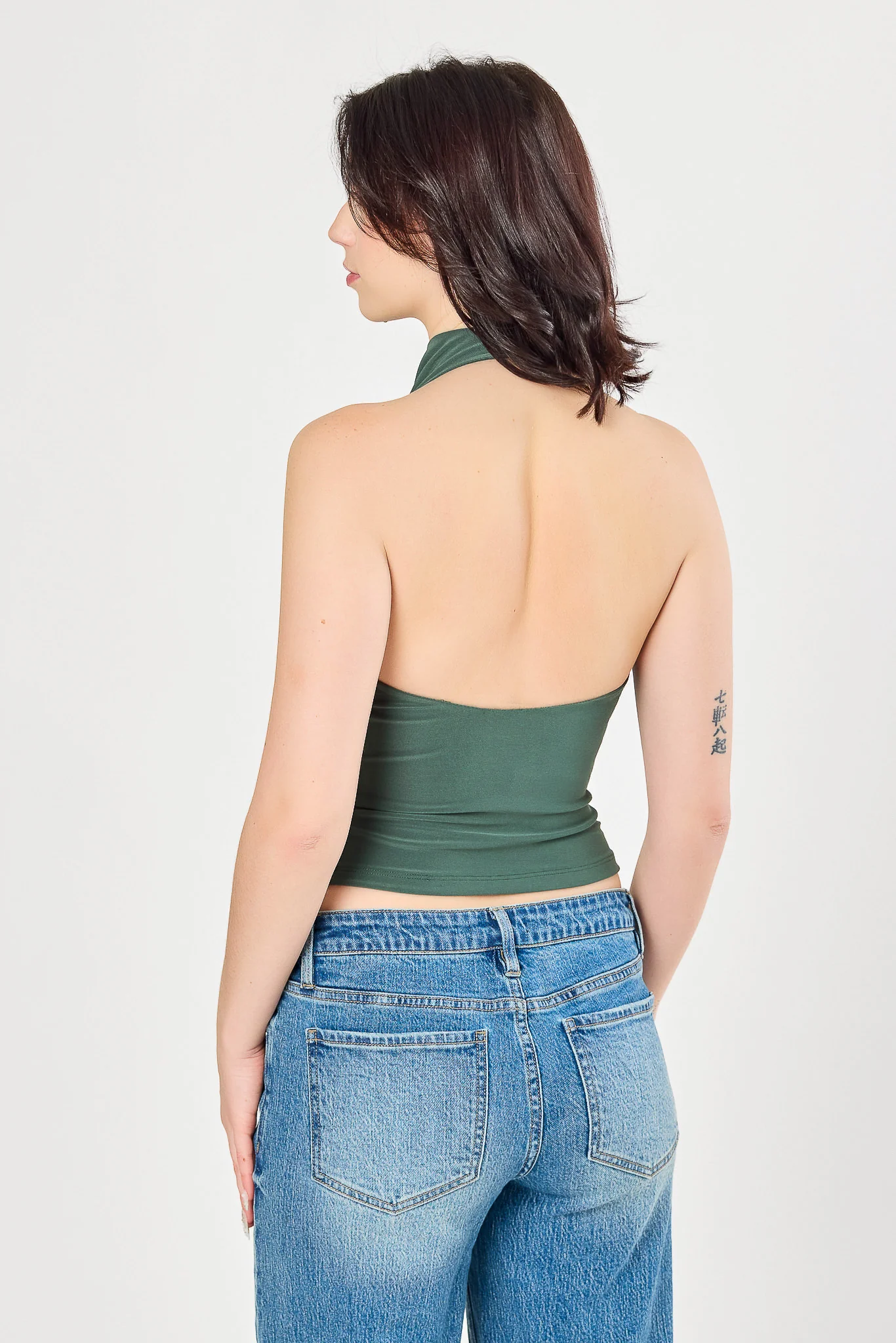 Double Layer Cowl Neck Halter Top - Image 8