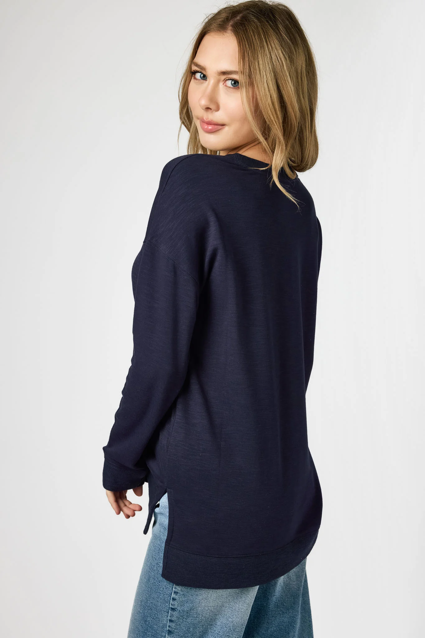Fleece Sweatshirt with Side Slits - Image 12