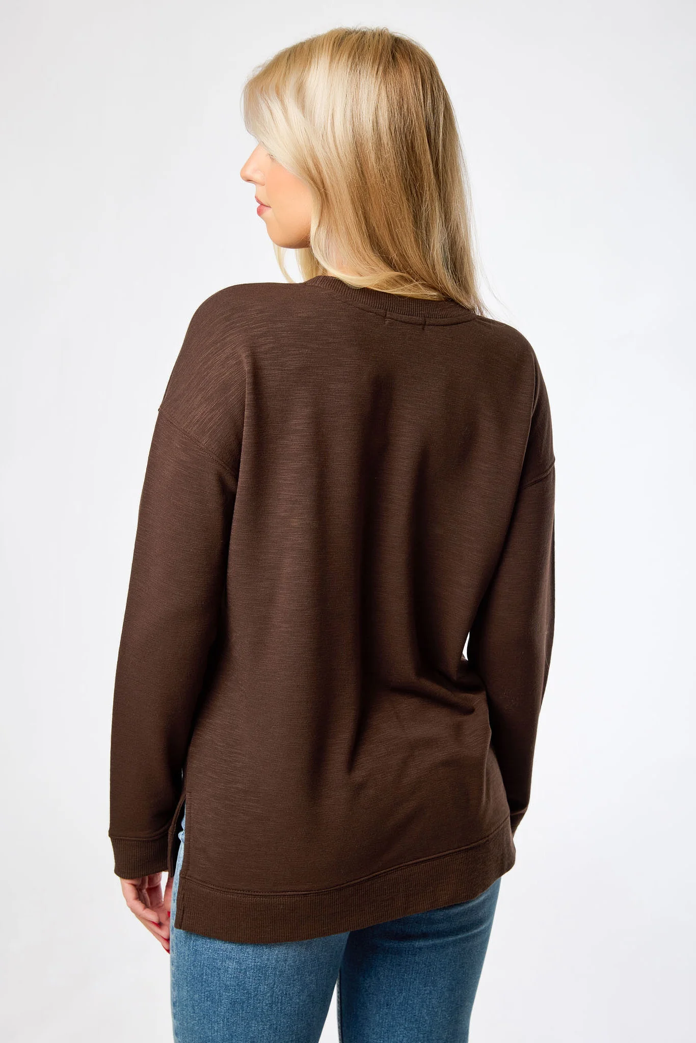 Fleece Sweatshirt with Side Slits - Image 16