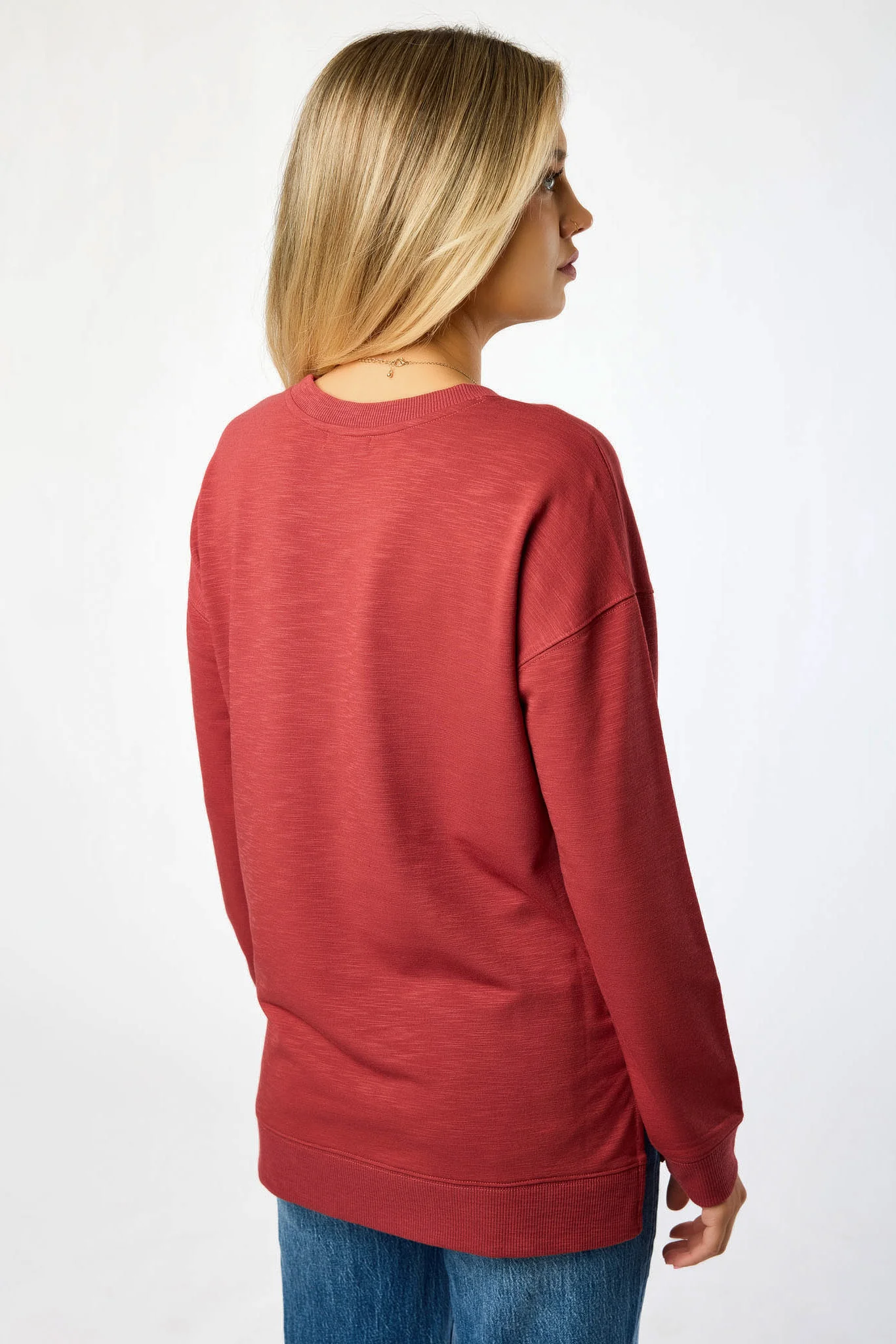 Fleece Sweatshirt with Side Slits - Image 18