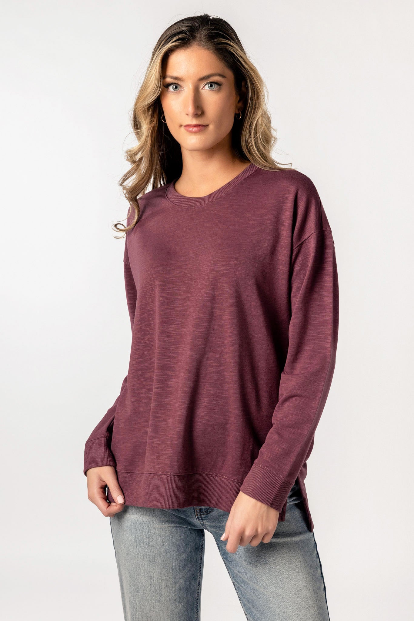 Fleece Sweatshirt with Side Slits - Image 19