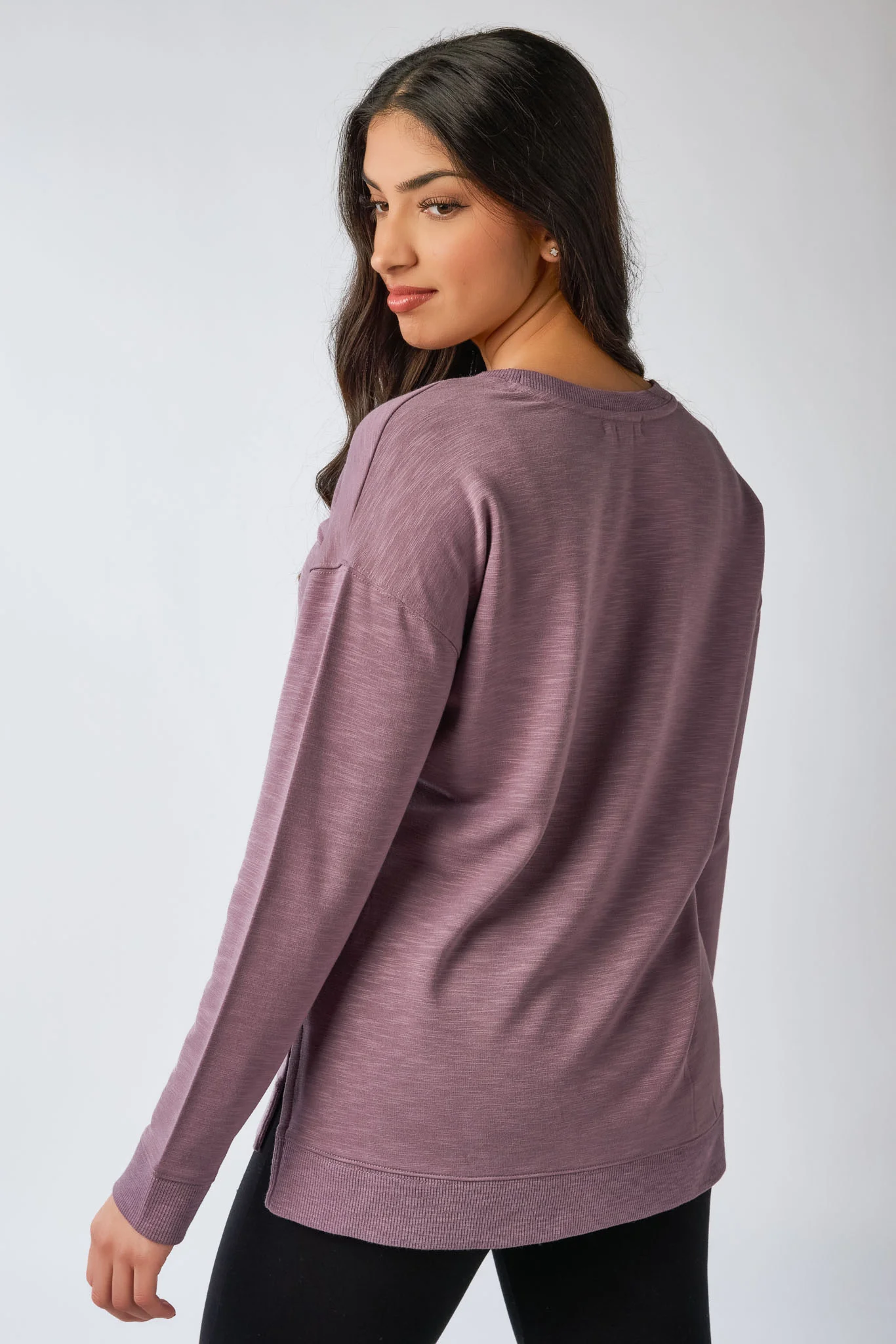 Fleece Sweatshirt with Side Slits - Image 22