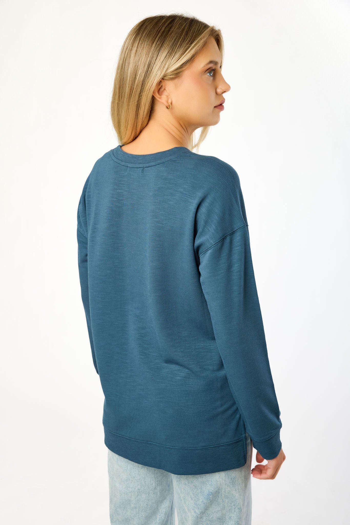 Fleece Sweatshirt with Side Slits - Image 24