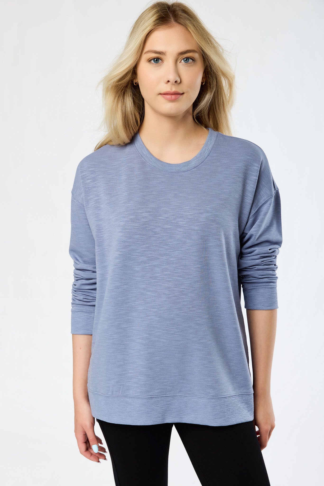 Fleece Sweatshirt with Side Slits - Image 25
