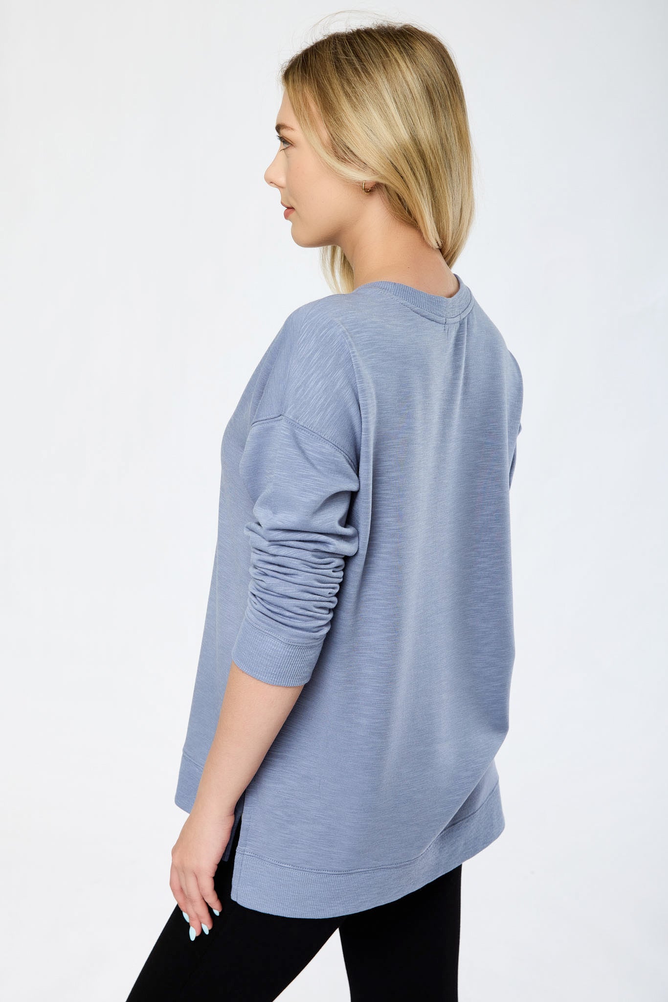 Fleece Sweatshirt with Side Slits - Image 26