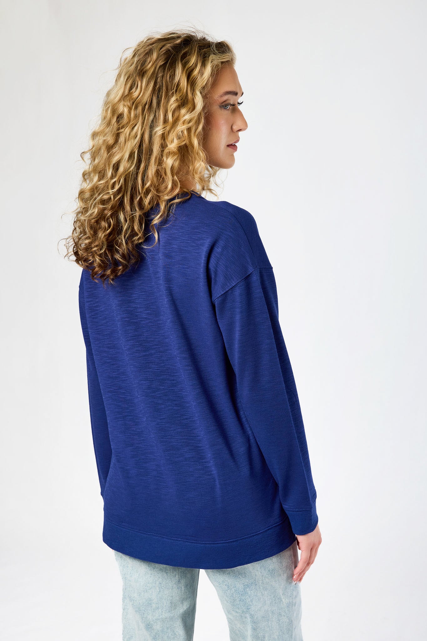 Fleece Sweatshirt with Side Slits - Image 7