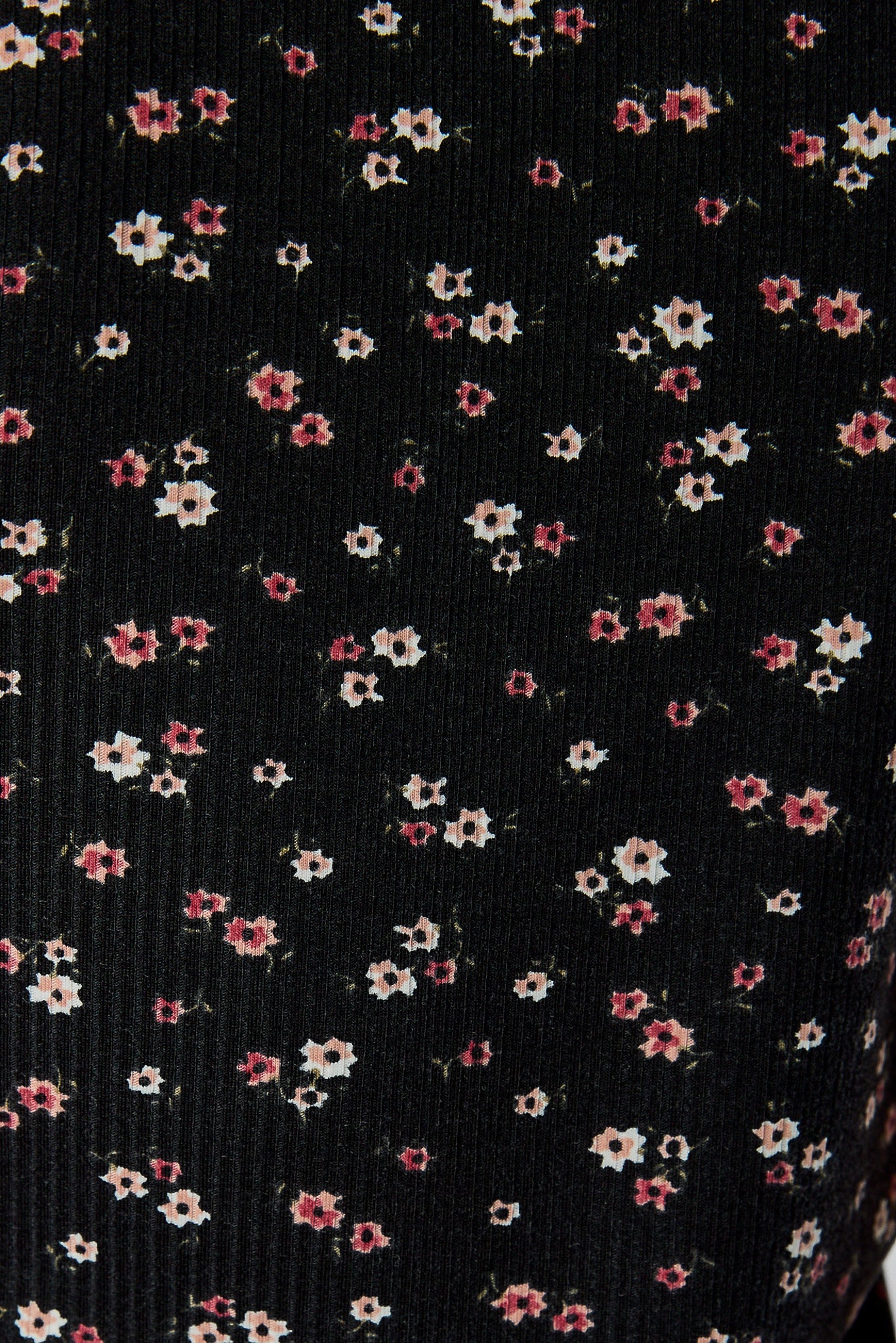 Floral Ribbed Crew-Neck Sleeveless Tank with Pocket - Image 4
