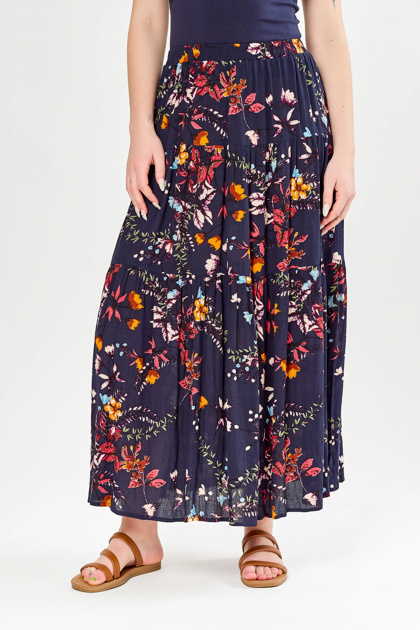 Floral Tiered Maxi Skirt - Image 4