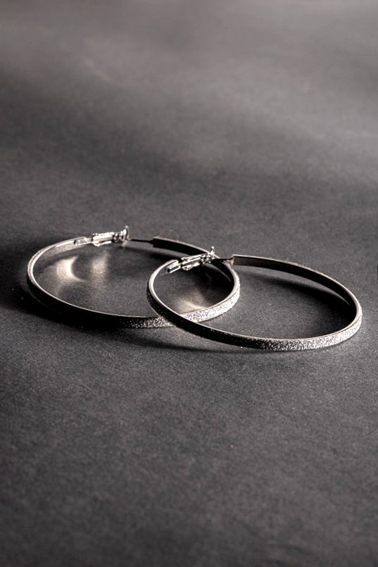 Frosted Hoop Earrings - Image 2