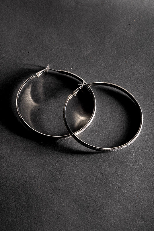 Frosted Hoop Earrings - Image 3