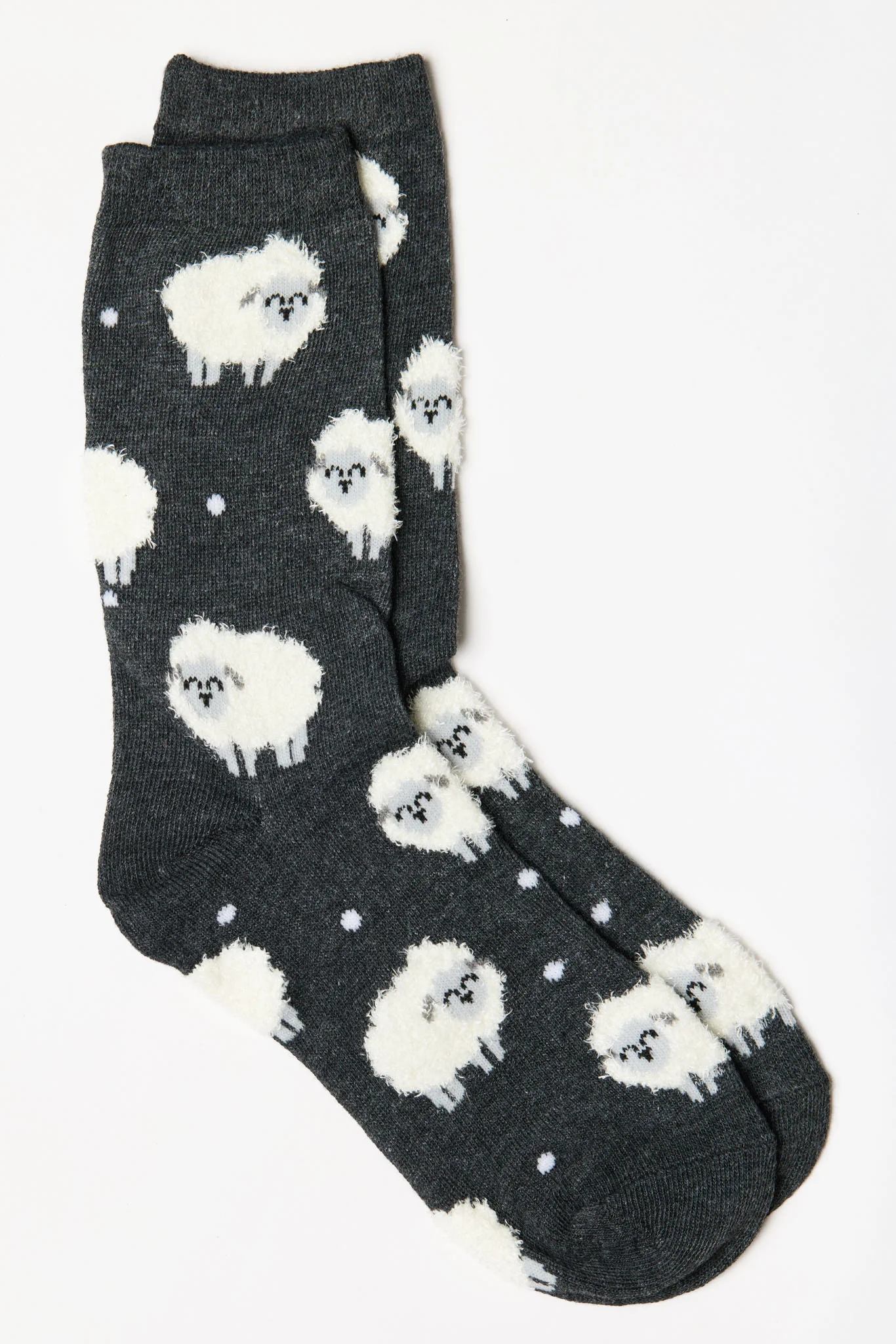 Fuzzy-Sheep Polka-Dot socks