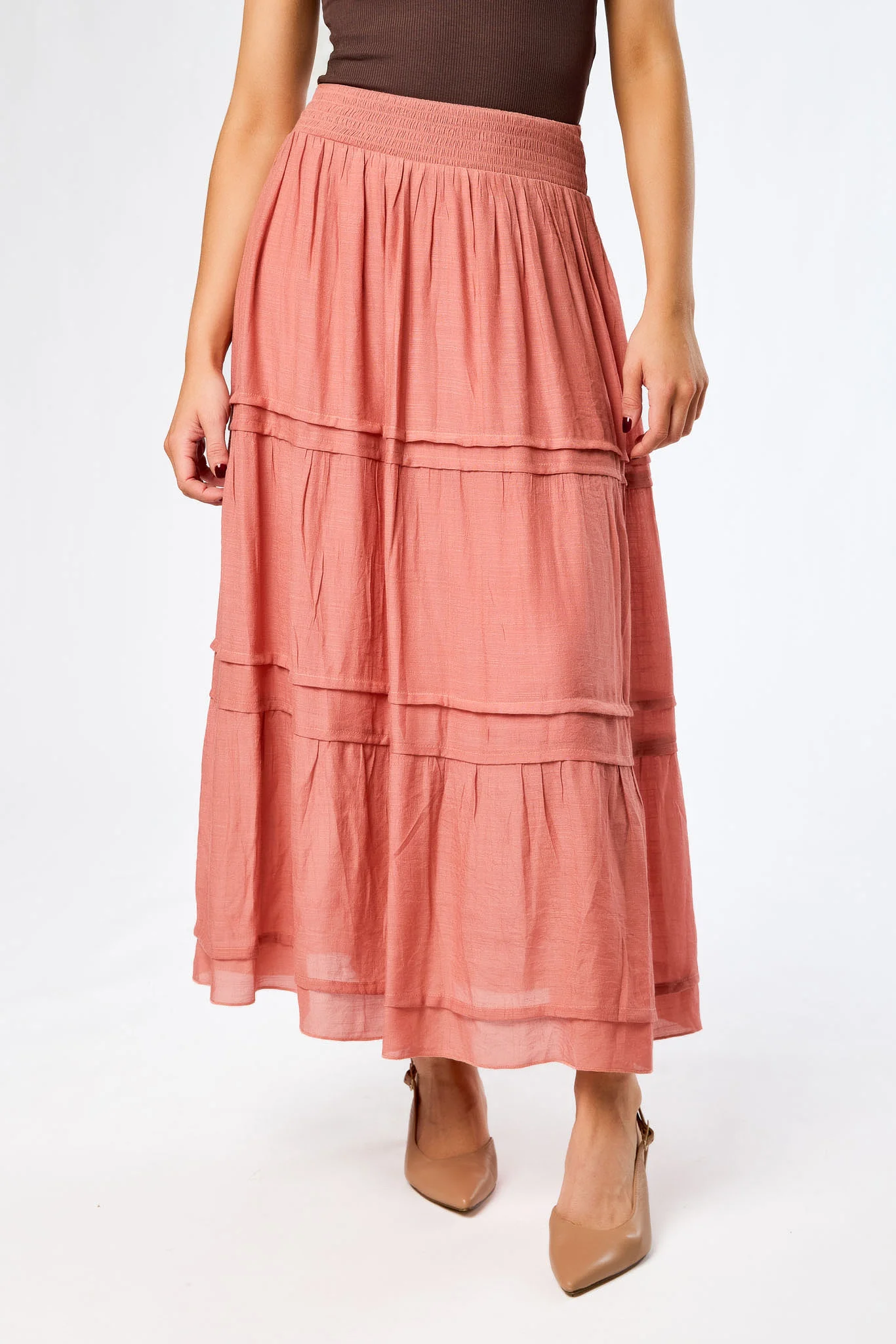 Gauze Tiered Maxi Skirt - Image 3