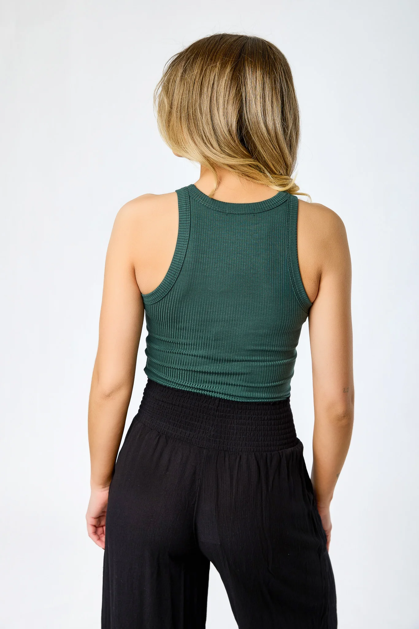 High-Neck Ribbed Crop Tank - Image 5