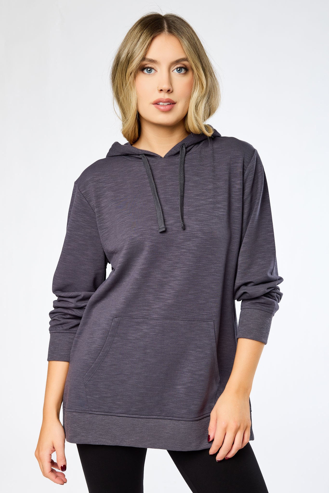 Hooded Fleece Sweatshirt with Side Slits - Image 4