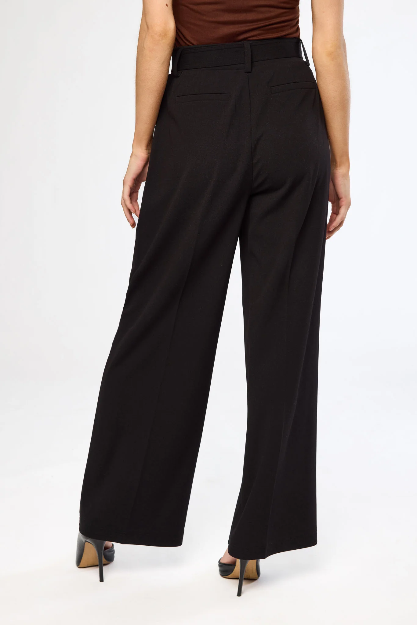 Knit Crepe Wide-Leg Pant with D-Ring Belt - Image 5