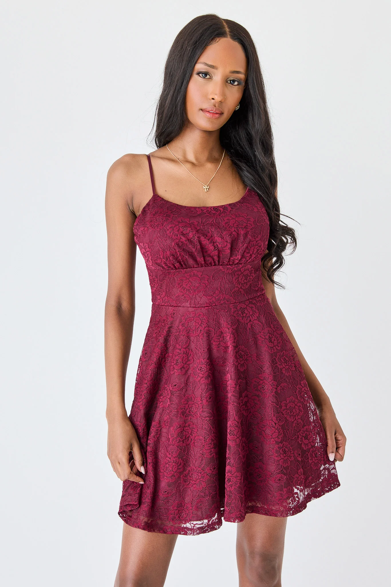 Lace Skater Dress with Pockets - Image 3