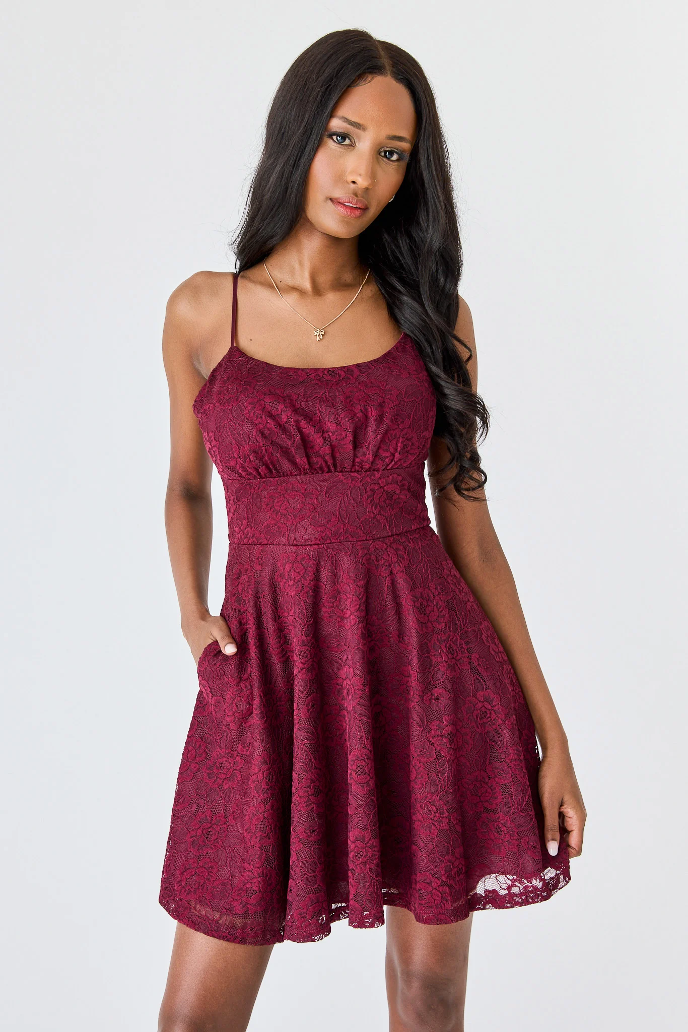Lace Skater Dress with Pockets - Image 4